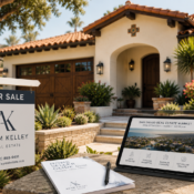Real estate agent for selling a house discussing listing strategy with San Diego homeowners