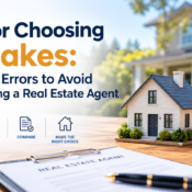 Home buyer and seller interviewing a real estate agent at a table while reviewing a realtor red flags checklist